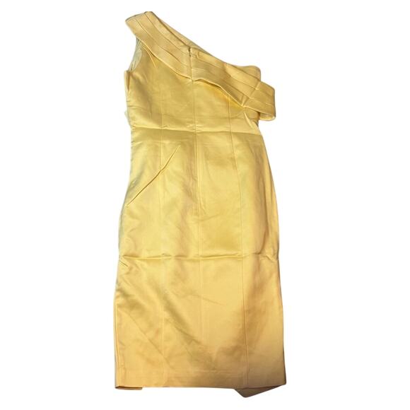 Lavish Alice Yellow Satin One Shoulder Midi Cocktail Dress NWT Sz 4 - Picture 5 of 7